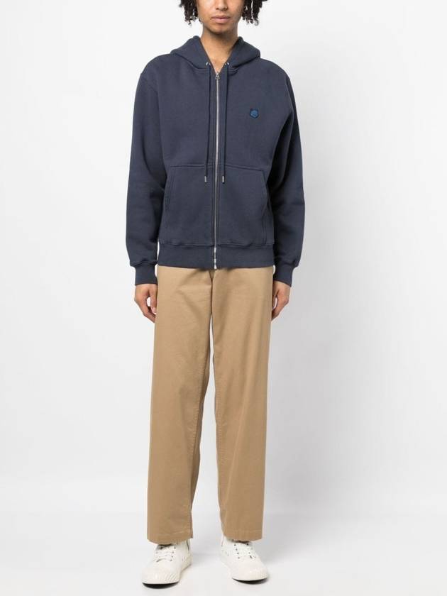 Tonal Fox Head Patch Comfort Zip Up Hoodie Ink Blue - MAISON KITSUNE - BALAAN 3