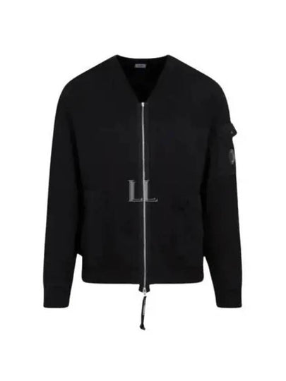 Men's Logo Patch Zip-Up Jacket Black - CP COMPANY - BALAAN 2