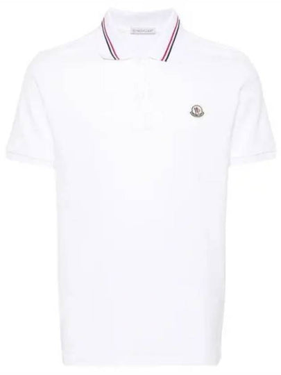 Logo Patch Polo Shirt White - MONCLER - BALAAN 2