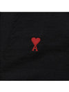 Red Heart Logo Merino Wool Cardigan Black - AMI - BALAAN 5