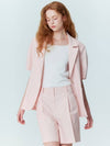 SET_Volume sleeve linen jacket_Bermuda pants_Pink - OPENING SUNSHINE - BALAAN 6