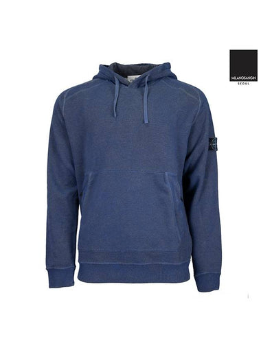 Dust Colour Treatment Hoodie Navy - STONE ISLAND - BALAAN 1