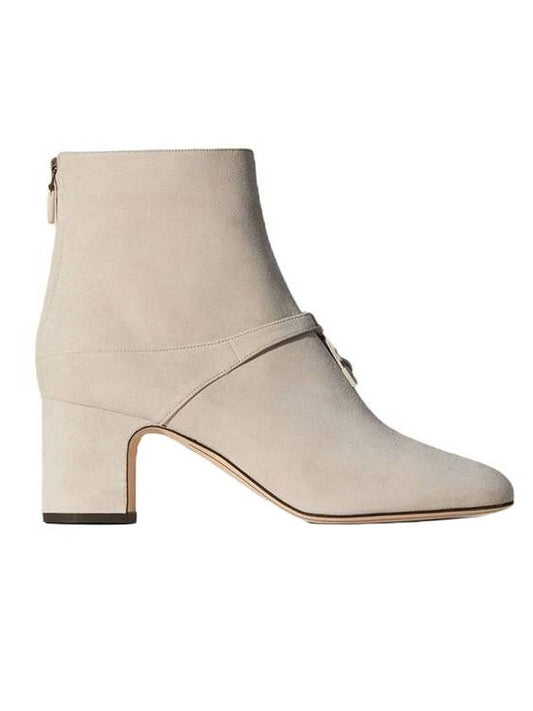 Women's Maxi Charm Suede Goatskin Middle Boots Linen - LORO PIANA - BALAAN 1