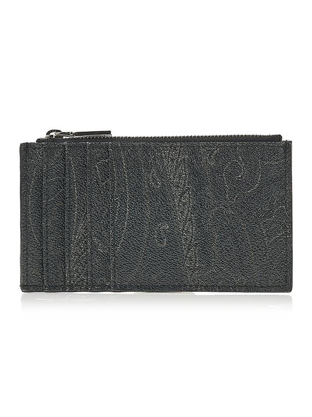 Paisley Zipper Card Wallet Black - ETRO - BALAAN 2