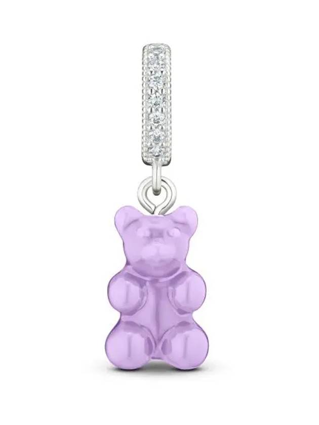 NOSTALGIA BEAR LAVENDER PAVE CONNECTOR SILVER pendant charm - CRYSTAL HAZE - BALAAN 2