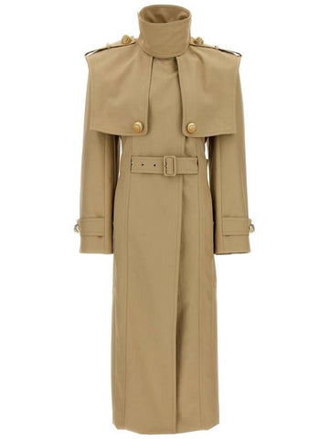 Balmain 'Chiocciola' Button Trench Coat - BALMAIN - BALAAN 1