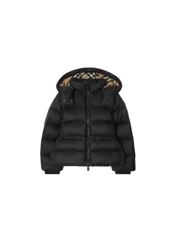 Kids Nylon Puffer Padded Black - BURBERRY - BALAAN 1