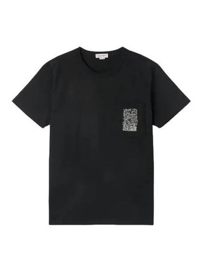 Men's Logo Print Short Sleeve T-Shirt Black - ALEXANDER MCQUEEN - BALAAN 2