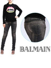 Women's Biker Washed Jeans 5357 181N C0100 - BALMAIN - BALAAN 2