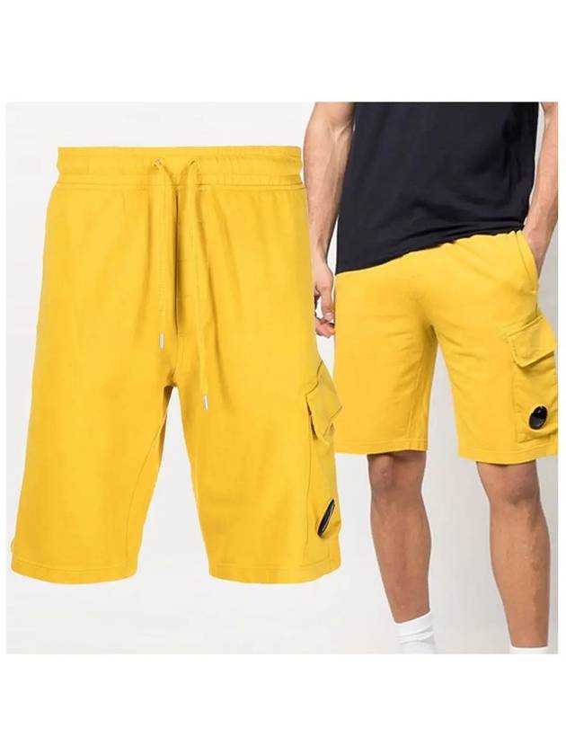 Men's Lens Patch Cargo Shorts Yellow - CP COMPANY - BALAAN 3