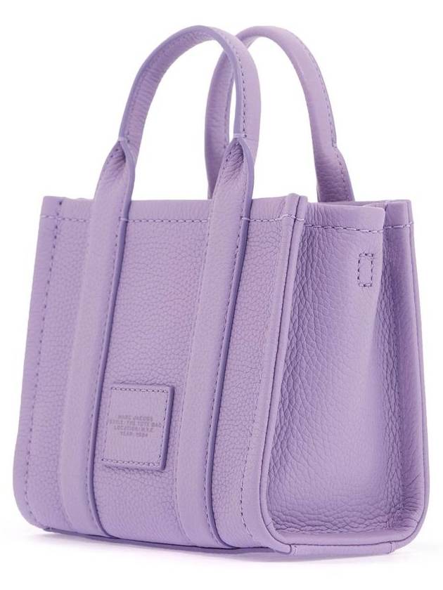 Mini Micro Leather Tote Bag Purple - MARC JACOBS - BALAAN 3