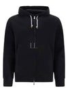 Tech Cotton Zip-Up Hoodie Black - BRUNELLO CUCINELLI - BALAAN 2