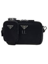 Triangle Logo Re-Nylon Saffiano Cross Bag Black - PRADA - BALAAN 2