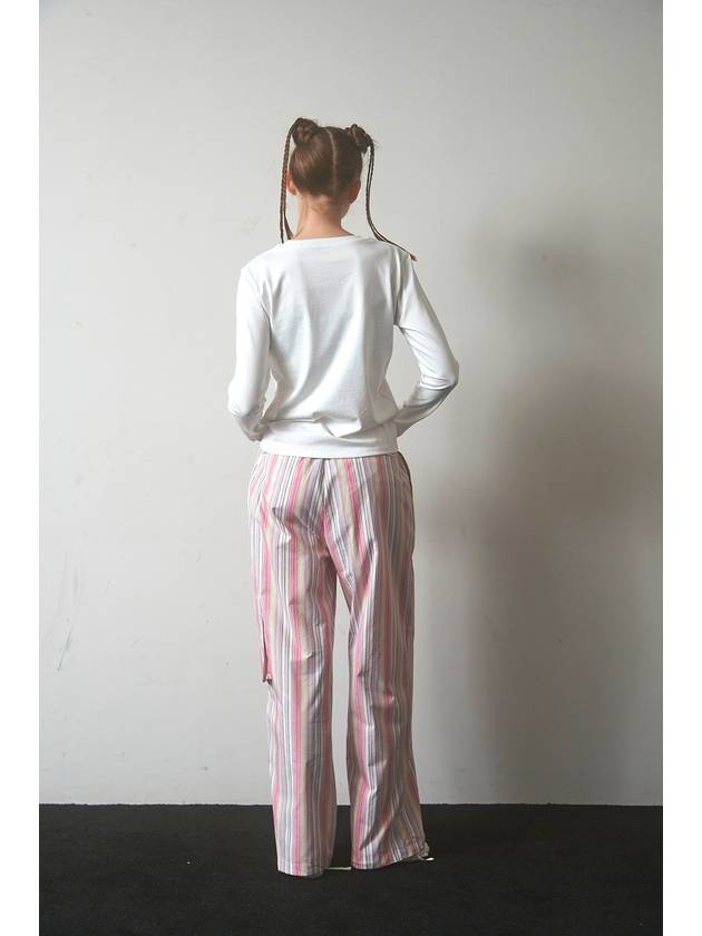 one pocket pants pink stripe - FOR THE WEATHER - BALAAN 8