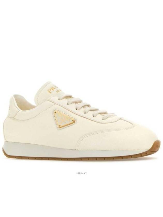 Leather Low Top Sneakers Ivory - PRADA - BALAAN 2