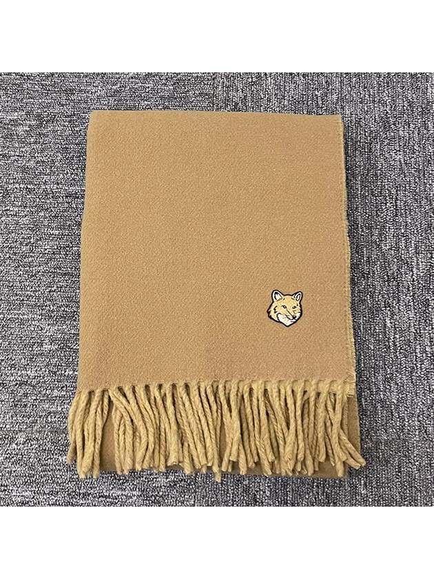 Bold Fox Head Double Face Scarf Beige - MAISON KITSUNE - BALAAN 4