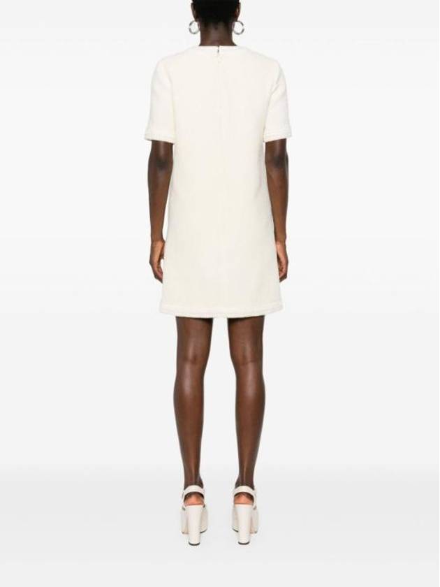 Wool Tweed Short Dress Ivory - GUCCI - BALAAN 3