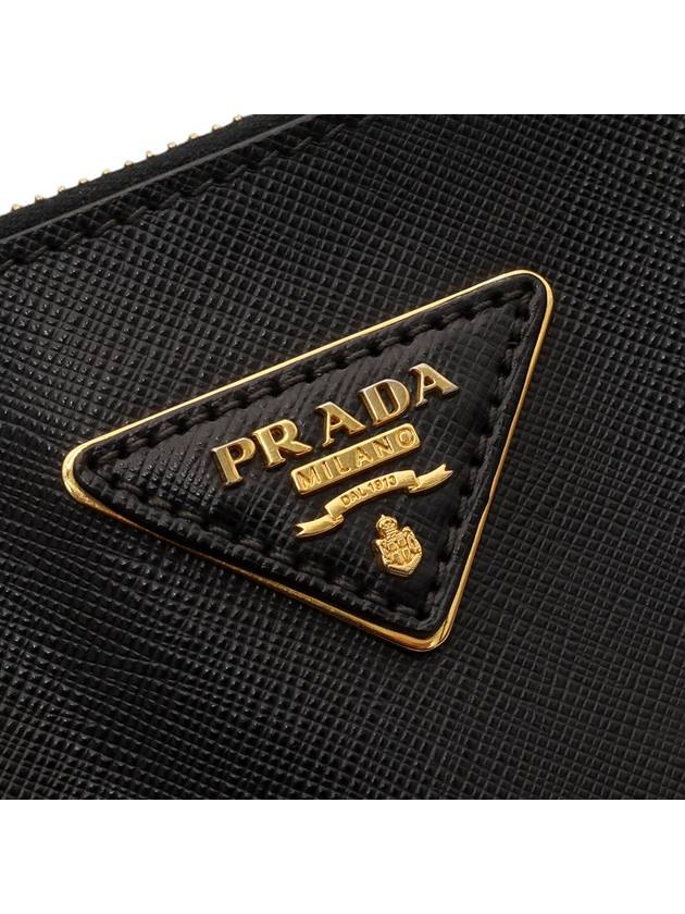 Black Saffiano Lux Gold Plated Double Zipper Large Tote Bag BN1786 - PRADA - BALAAN 8