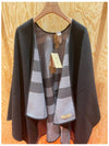 Wool Check Poncho Cape Grey - BURBERRY - BALAAN 4