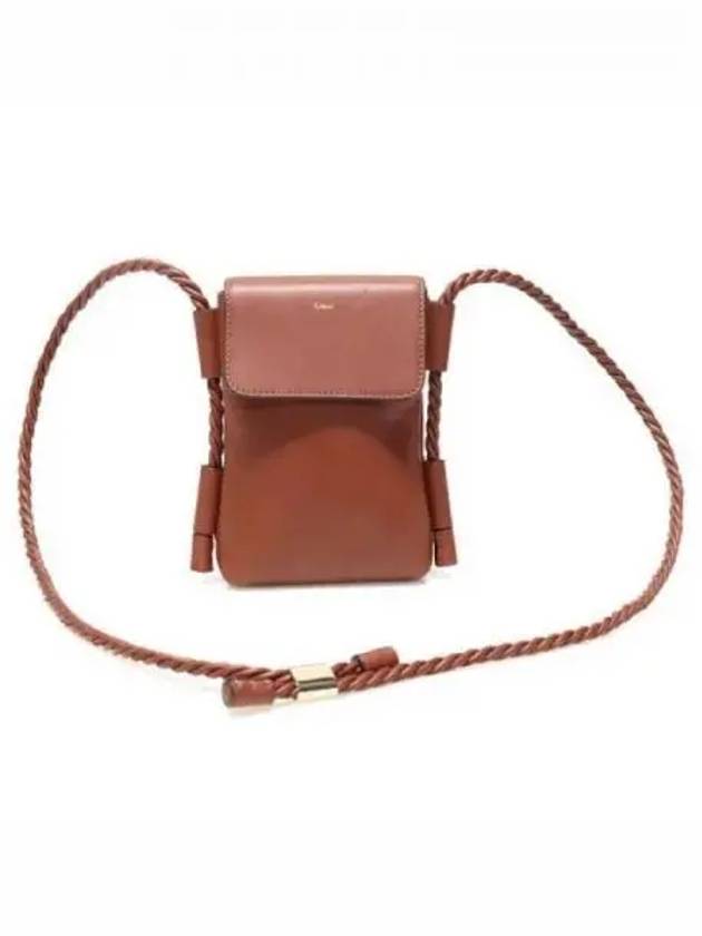 Key Phone Pouch Shiny Calfskin Cross Bag Sepia Brown - CHLOE - BALAAN 2