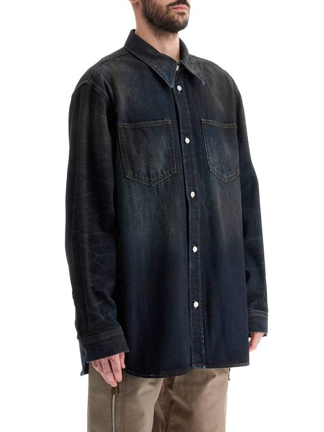 Oversized Denim Long Sleeve Shirt Dark Blue - ACNE STUDIOS - BALAAN 3