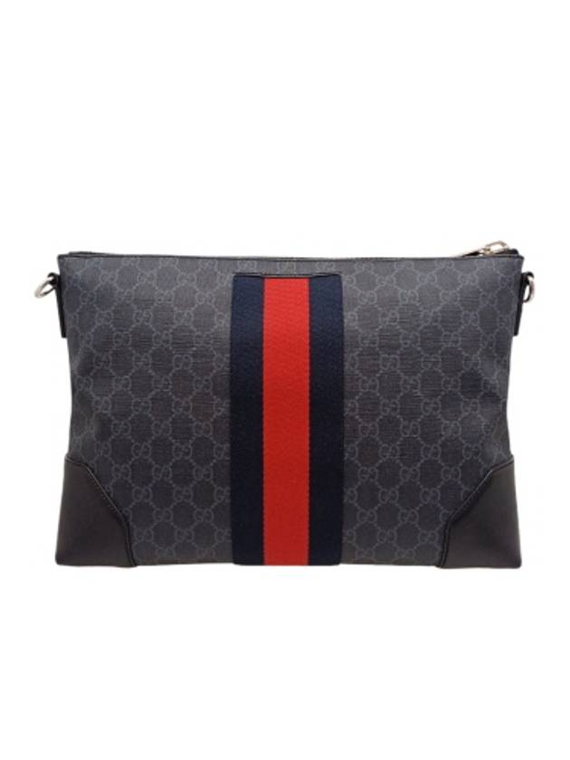 474139 GG Supreme Black Canvas Medium Messenger Bag - GUCCI - BALAAN 3