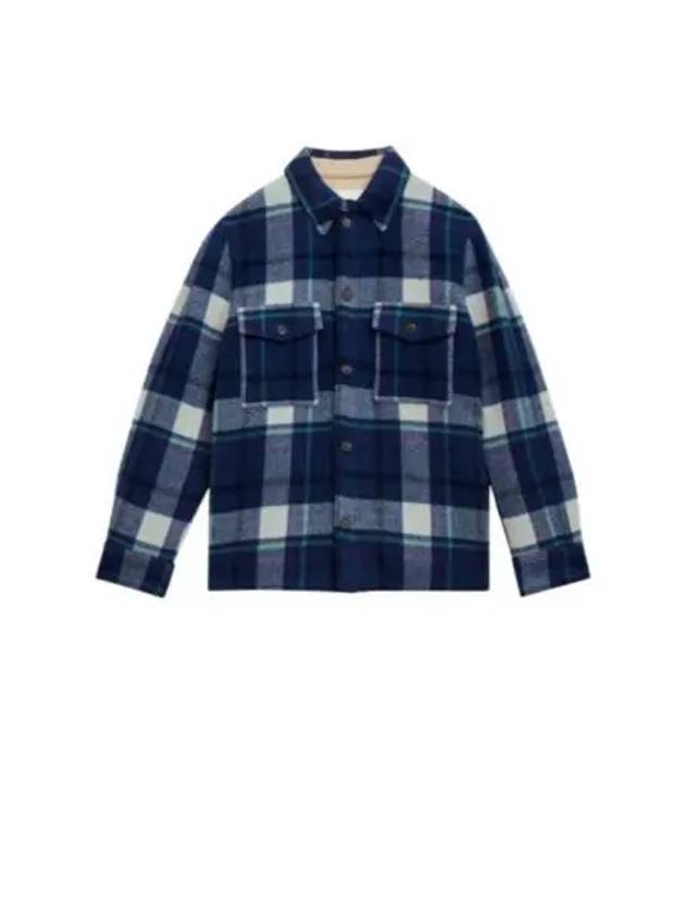 Kervon Check Shirt Jacket Faded Night - ISABEL MARANT - BALAAN 2