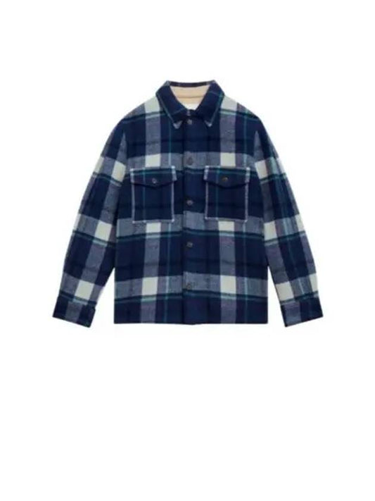 Kervon Check Shirt Jacket Faded Night - ISABEL MARANT - BALAAN 2