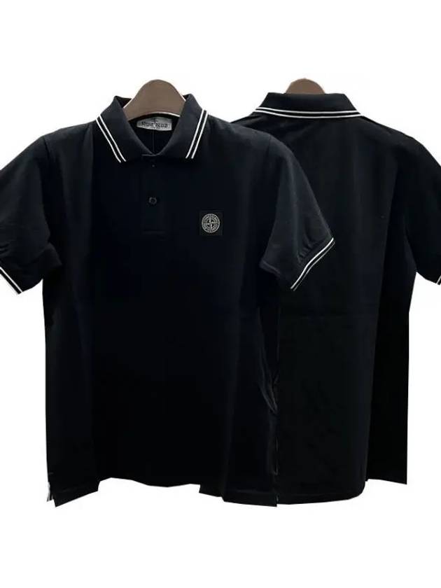 Kids Logo Polo Short Sleeve T Shirt 6 8 Black 791621348 V0029 271230 1100269 - STONE ISLAND - BALAAN 1