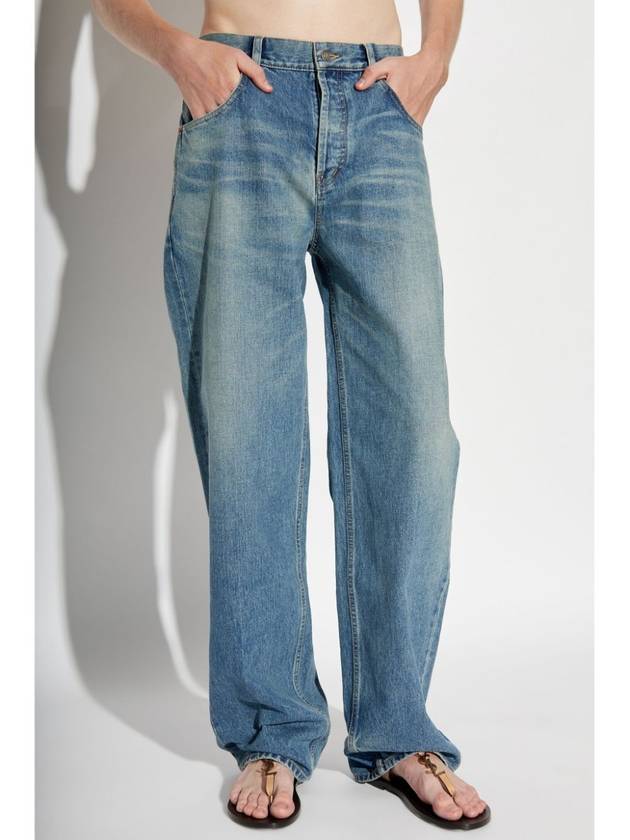 Mid Rise Baggy Jeans Blue - SAINT LAURENT - BALAAN 3