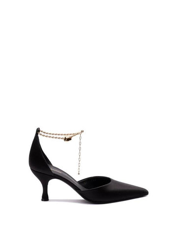 Dana Ankle Chain Pumps Black - SALVATORE FERRAGAMO - BALAAN 1