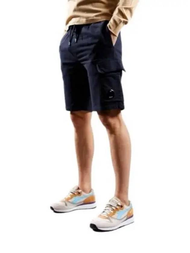 Light Fleece Cargo Lens Shorts Navy - CP COMPANY - BALAAN 2