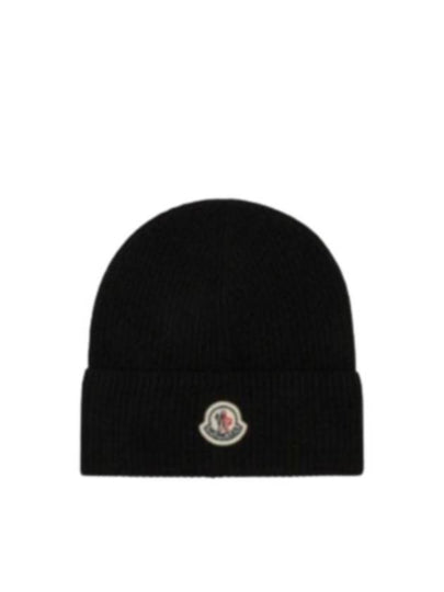 Logo Cotton Beanie Black - MONCLER - BALAAN 2