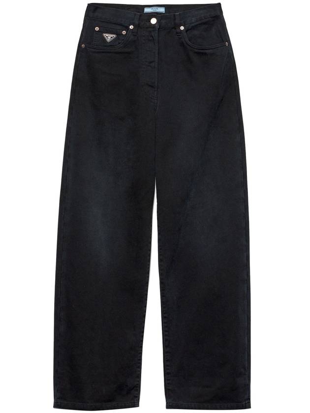 Barrel Leg Wide Jeans Black - PRADA - BALAAN 2