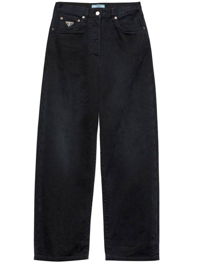 Barrel Leg Wide Jeans Black - PRADA - BALAAN 2