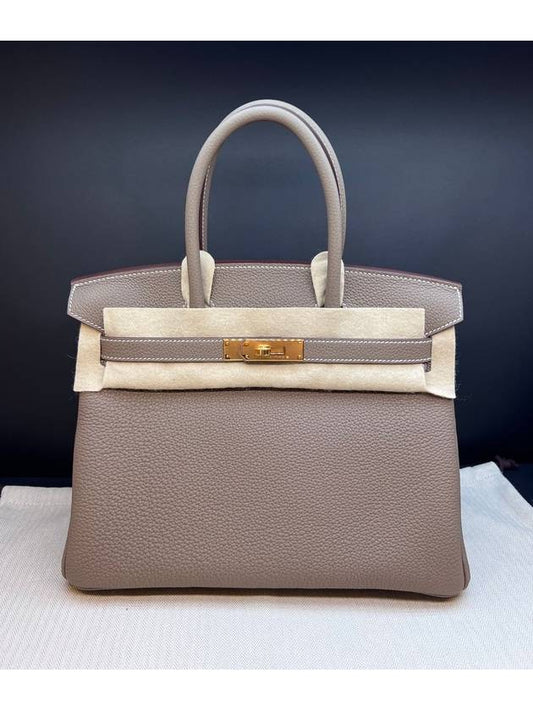 Birkin 30 Togo Gold Hardware Tote Bag Etoupe - HERMES - BALAAN 2