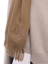 Max Mara logo embroidered fringed edge scarf - MAX MARA - BALAAN 7