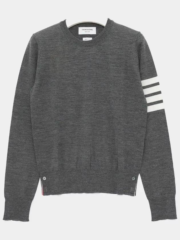 4-Bar Merino Jumper Wool Knit Top Grey - THOM BROWNE - BALAAN 2