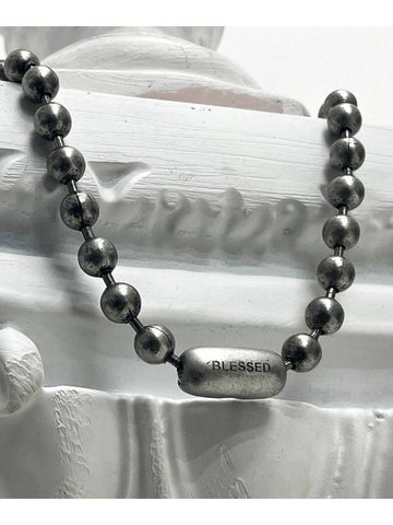 9mm Ball Chain Necklace Black Silver - BLESSED BULLET - BALAAN 1