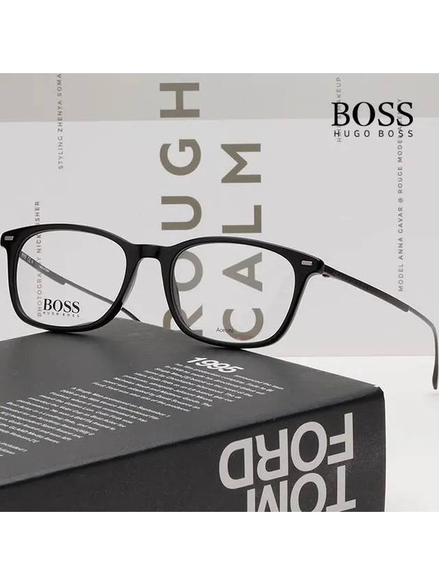 Hugo Boss titanium glasses frame BOSS1015 807 horn rim black - HUGO BOSS - BALAAN 2