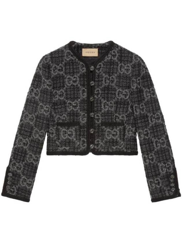 GG Tweed Jacket Grey - GUCCI - BALAAN 1