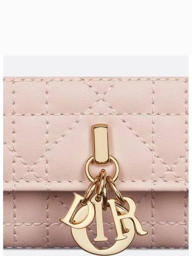 XS Lady Cannage Lambskin Half Wallet Powder Pink - DIOR - BALAAN 6