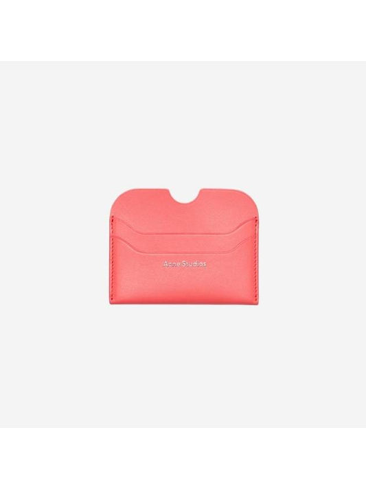 Studios Leather Card Holder Electric Pink - ACNE STUDIOS - BALAAN 1