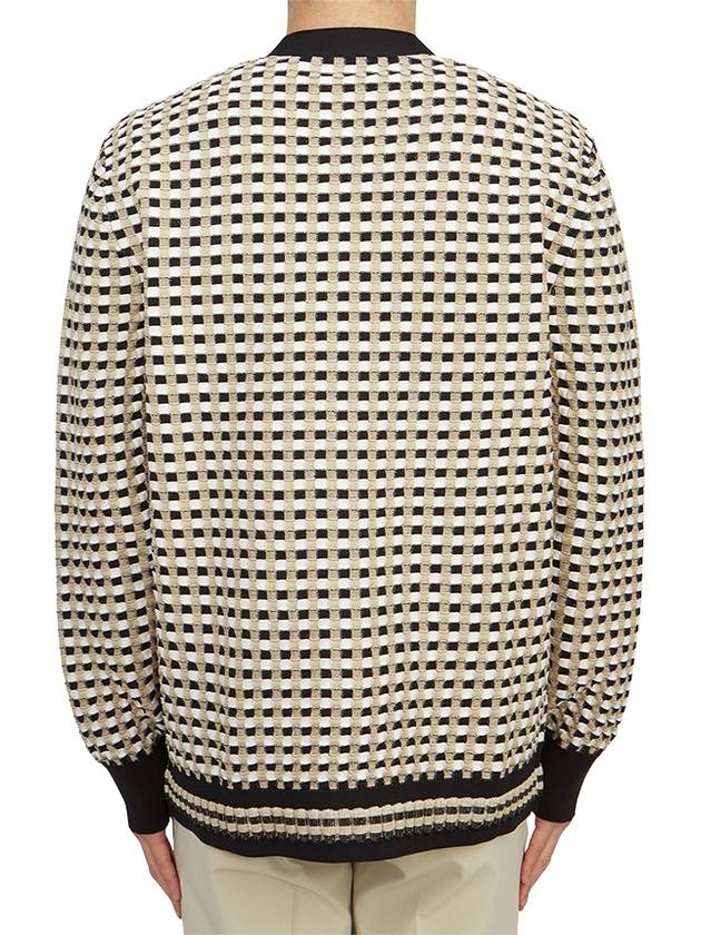 Check Pattern V-Neck Cardigan Beige - BURBERRY - BALAAN 4