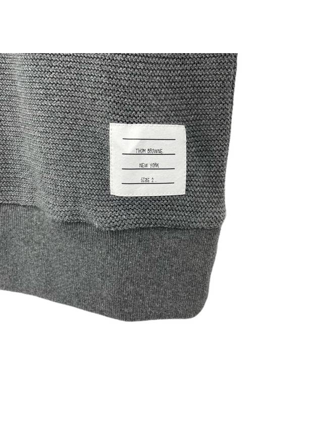 4 Bar Stripe Open Raschel Stitch Sweatshirt Grey - THOM BROWNE - BALAAN 6