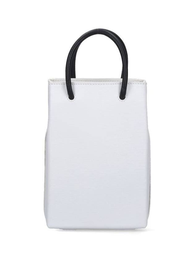 Logo Print Phone Holder Small Cross Bag White - BALENCIAGA - BALAAN 4