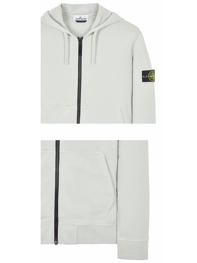 Wappen Patch Cotton Fleece Zip Up Hoodie Light Grey - STONE ISLAND - BALAAN 6