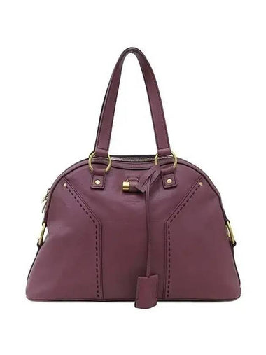 YSL Yip 156464 Muse Purple Color Leather L Tote Bag - SAINT LAURENT - BALAAN 1