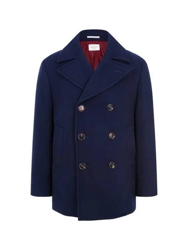 Men s Wide Lapel Double Peacoat Navy 270699 - BRUNELLO CUCINELLI - BALAAN 1