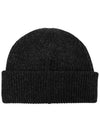 Logo Wool Beanie Dark Gray Women s - GANNI - BALAAN 5